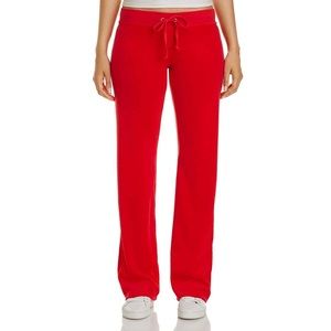 Juicy Couture Red Velour Track Pants - Small